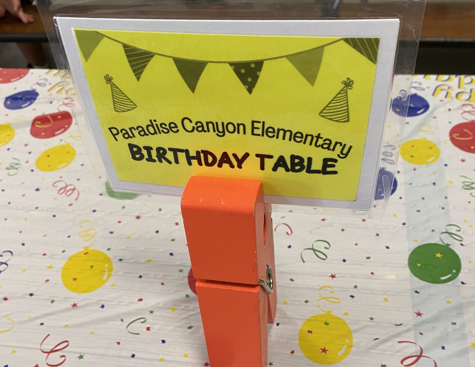 Picture of the PTA Birthday Table